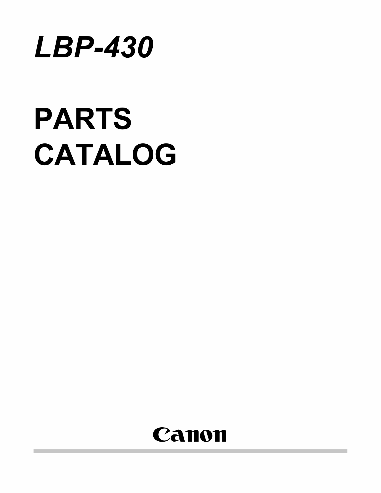 Canon imageCLASS LBP-430 Parts Catalog Manual-1